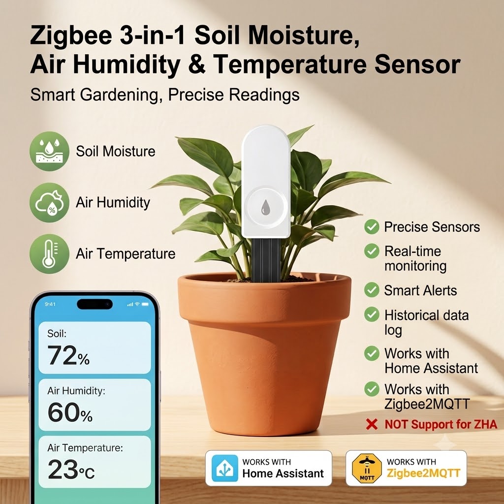 Plant Parent App - ZigBee Akıllı Toprak Nem Sensörü Sıcaklık