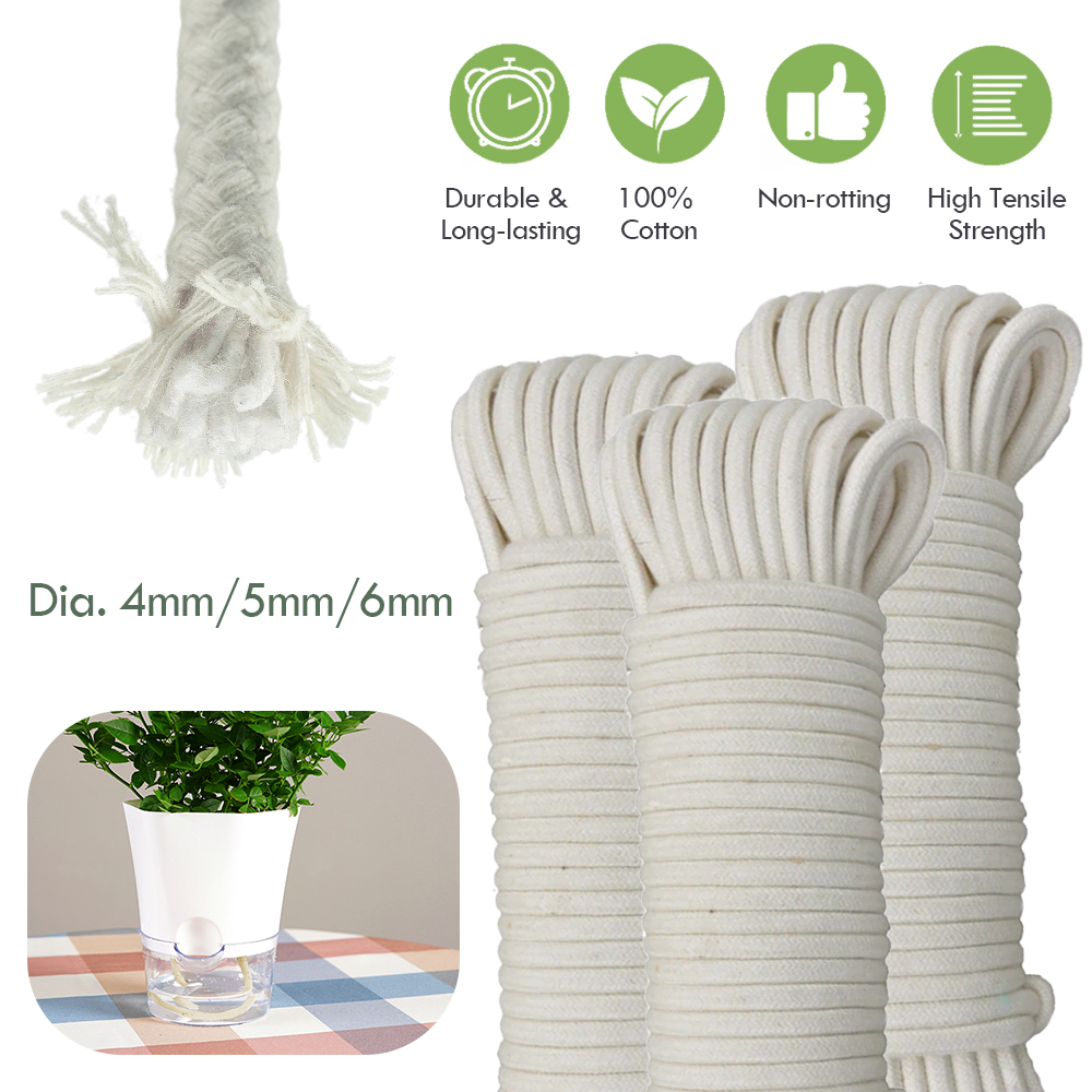 Plant Parent Kit - 4/5/6mm kendini sulama pamuk fitil kordon